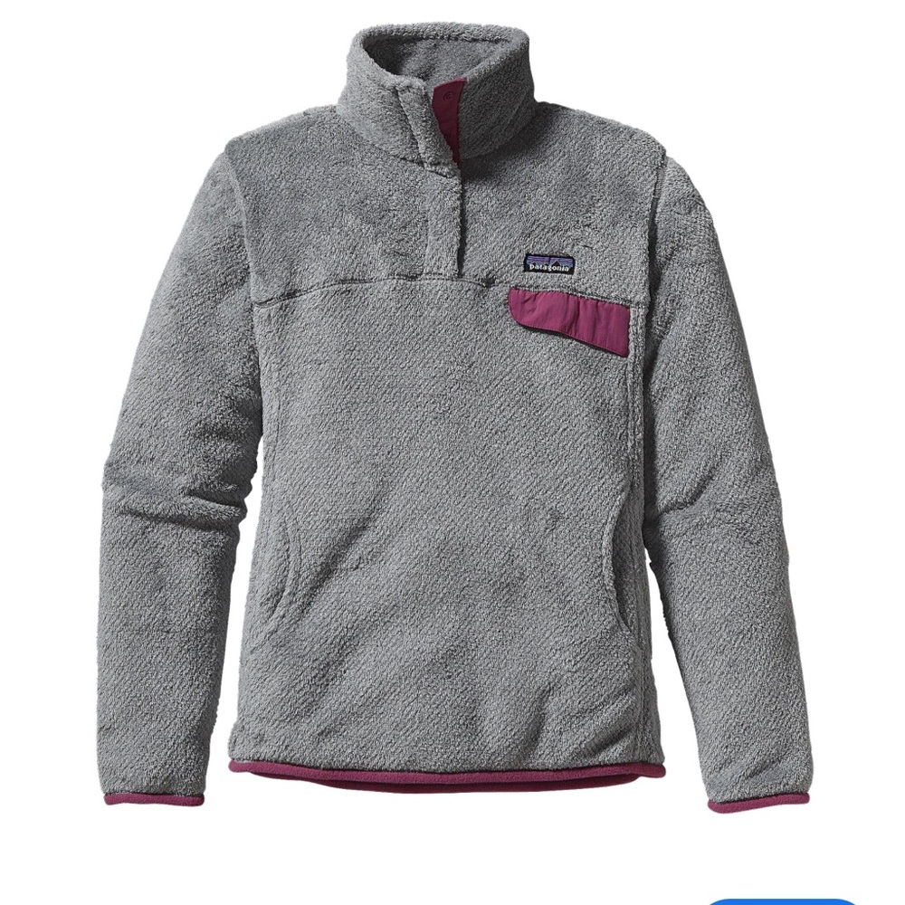 Patagonia RARE Re-Tool Snap T Fleece Pullover‎ Gray Purple small GUC